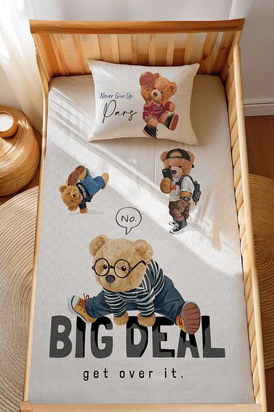 Homamia Montessori Pique Set - Jacquard 100% Cotton Bears