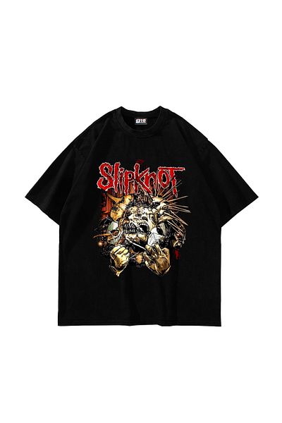 Sekizbiraltı Μπλουζάκι Unisex με στάμπα Zombie Slipknot Μαύρο Oversize