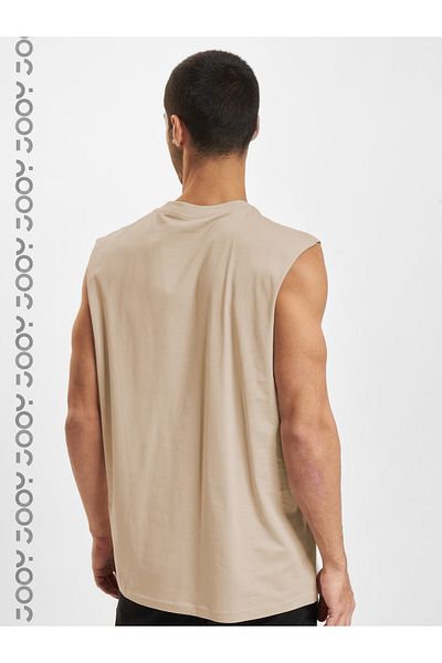Jooy Beige Men's Cotton Training Sports Athlete Oversize Sleeveless T-Shirt