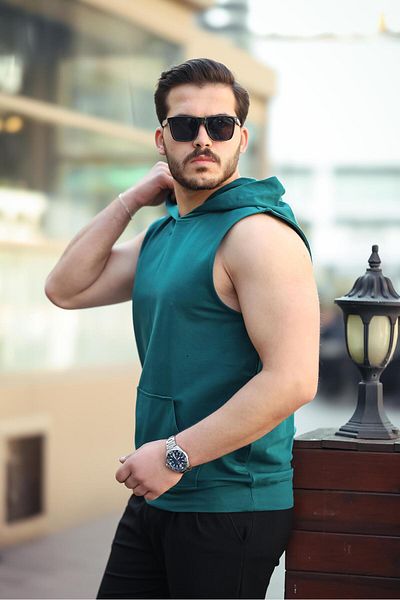 Miron Nefti Basic Hooded Sports Athlete Sleeveless T-Shirt- 2504