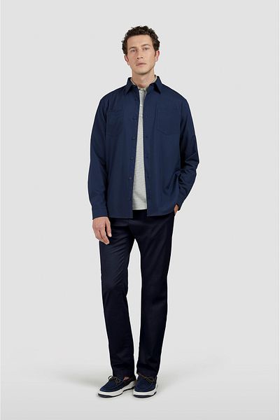 PAUL&SHARK Men's Regular Fit Normal Waist Shrinkable Leg Cotton Navy Blue Trousers 25414043 -013