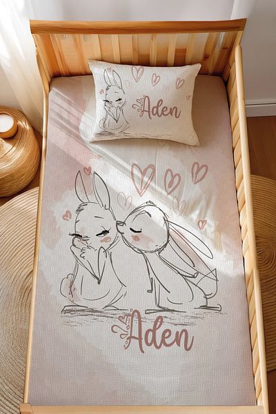 Homamia 100% Cotton Jacquard Montessori Pique Set Rabbits