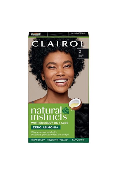 Clairol صبغة شعر شبه دائمة من Natural Instincts، لون شعر أسود، عبوة من قطعة و...