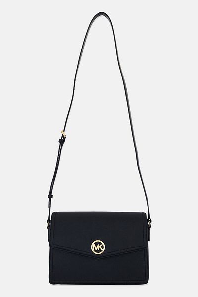 Michael Kors Women Brand Logo Shoulder Bag 21 H x 28 L x 8 W cm, Black