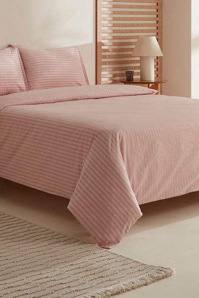 Karaca Home Σετ Παπλωματοθήκη μονόχρωμο σατέν Josef Stripes