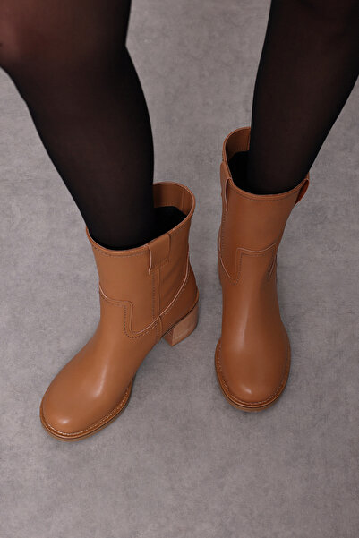 LUTVELIZADE Bot 2313 - Oval Burunlu Camel Kadın Bot