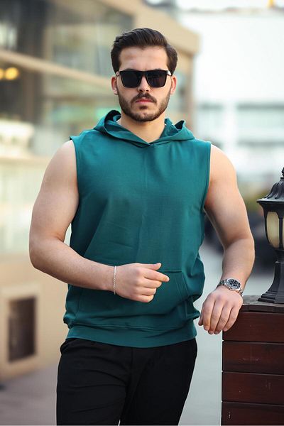 Miron Nefti Basic Hooded Sports Athlete Sleeveless T-Shirt- 2504