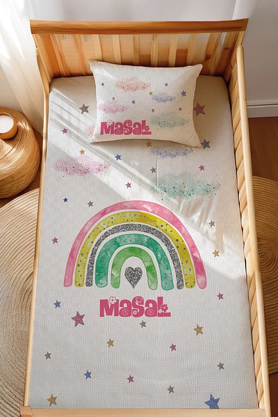 Homamia 100% Cotton Montessori Pique Set Jacquard Rainbow