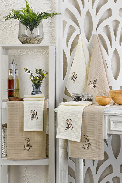 Genel Markalar 6'lı Mutfak Kurulama Bezi KAHVE Seti 45x60