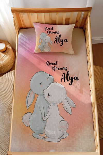 Homamia Cute Rabbits Montessori Pique Set 100% Cotton