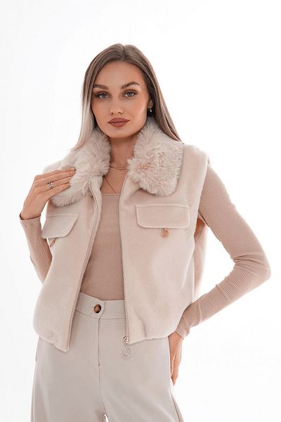 İKLİM LİFE Collar Fur Short Vest