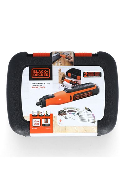 Black&Decker مجموعة أدوات متعددة الاستخدامات دوارة لاسلكية مكونة من 52 قطعة