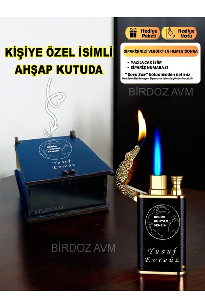 birdoz avm Kişiye Özel Isimli Dünya Tasarım Hediyelik Ejder Başlıklı Çift Ate...