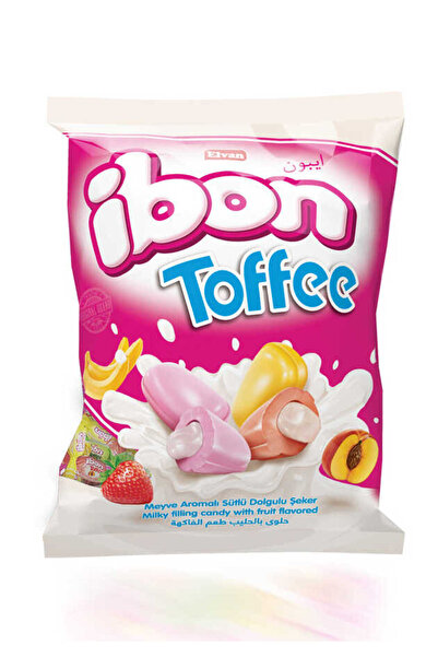 Elvan Ibon Toffee Sütlü Meyveli Şeker 1000 Gr. (1 Poşet)