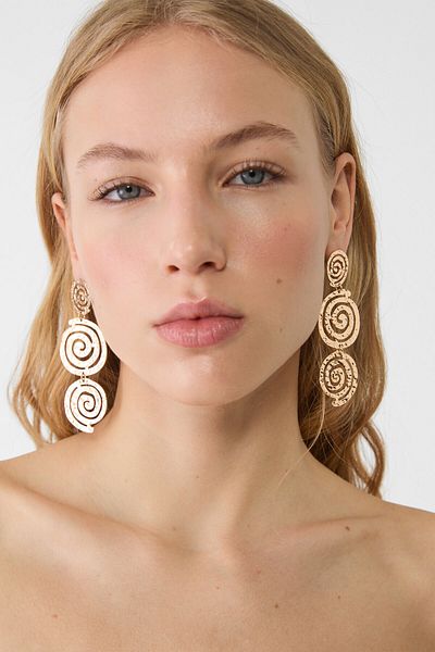 Stradivarius Long spiral earrings