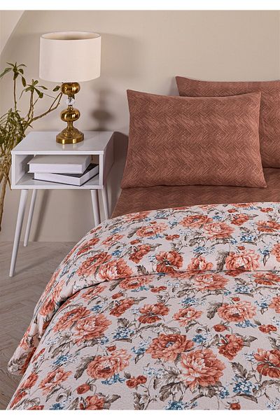 Evim 200X230 cm Soren Double Pique Set - Salmon Blue