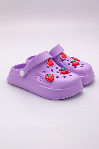 The Red Kids Mixed Figured 30-35 Number Non-Slip Slippers Lilac Color
