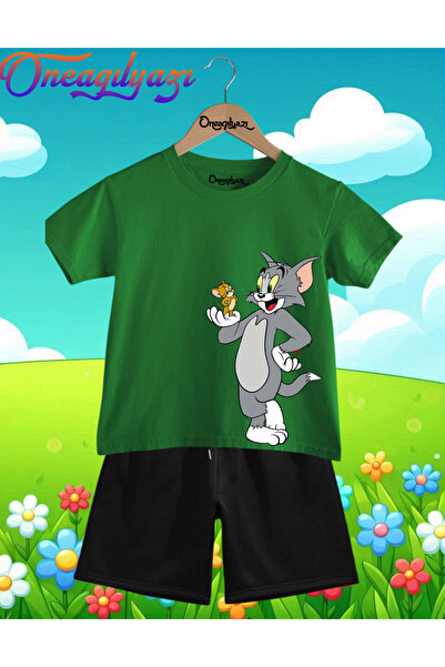 oneagılyazı TOM I DŽERI Štampano Oversize kroj Dječje šortsevi T-shirt setovi