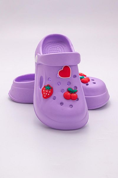The Red Kids Mixed Figured 30-35 Number Non-Slip Slippers Lilac Color