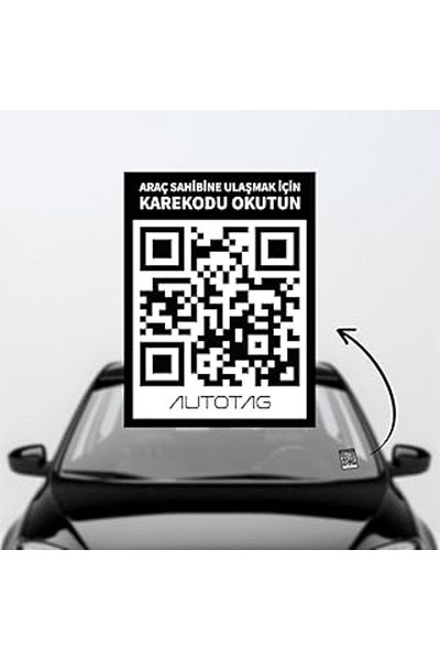 Qedii Autotag Qr Code Smart Vehicle Tag - Qr Code Numberer - Internally Adhesive Glass Tag