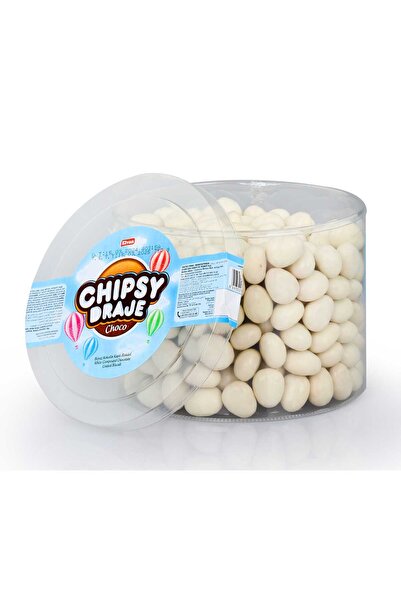 Elvan Bonbon Chipsy Beyaz Kaplamalı Bisküvi Draje 750 Gr. (1 Paket)
