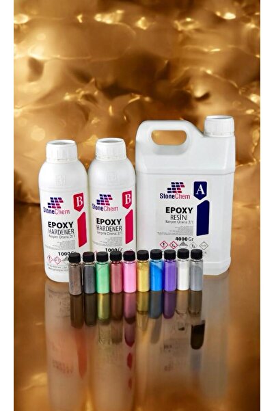 stonechem Ultra Şeffaf Epoksi Reçine 6 Kg Pigment Seti 10x15 Ml Hobi Sanat Ah...