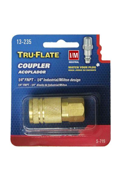 Tru-Flate Durable Brass I/M FNPT Quick Change Air Coupler 0.25inch