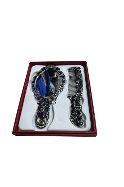 seymenbıçakçılık Hediyelik Ayna Tarak Seti, Metal, Küçük Boy