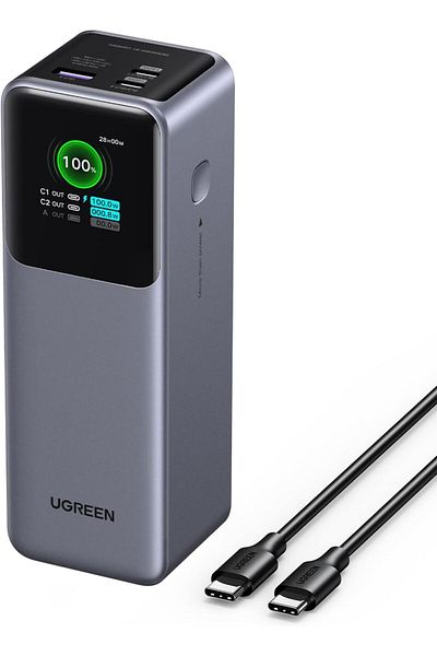 Ugreen Nexode Power Bank 25000mAh 200W PD 3.1 Laptop Power Bank, 3 Ports, Smart Digital Display