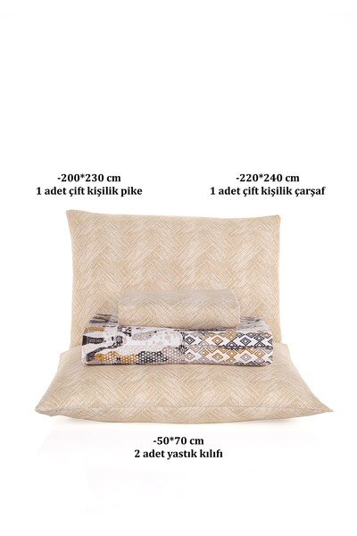 Evim Beige Soren Double Pique Set 200X230 cm