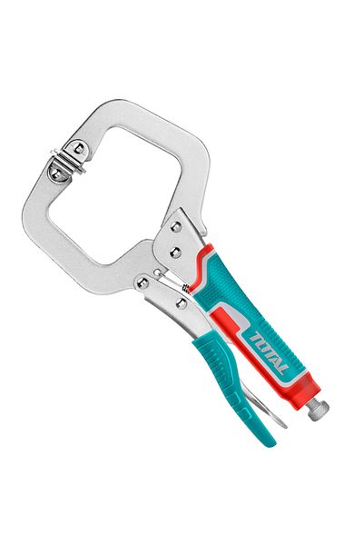 TOTAL 11-Inch/275mm C-Clamp Locking Pliers with Adjustable Pressure & Nickel-Plated Carbon Steel
