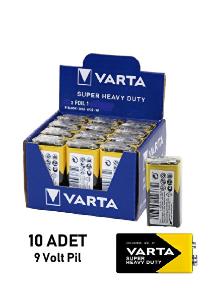 Vwin 9 Volt Superlife Çinko Karbon Pil Ekstra Güç - 10 ADET -