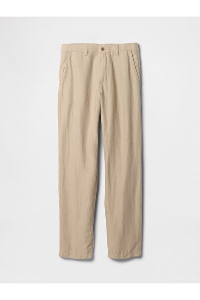 GAP Erkek Bej Keten Karışımlı Khaki Pantolon