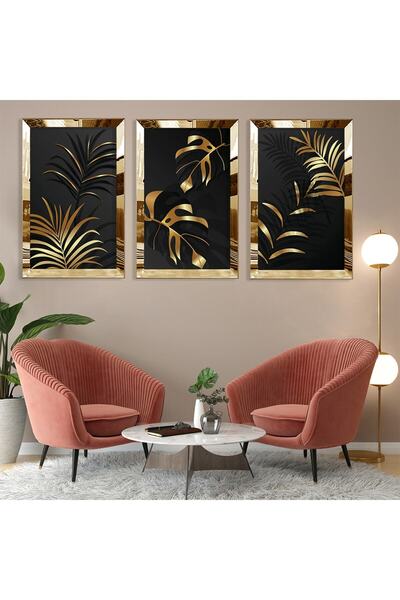 Zevahir Mobilya Dekorasyon Set de pictură din MDF cu model abstract de plantă...