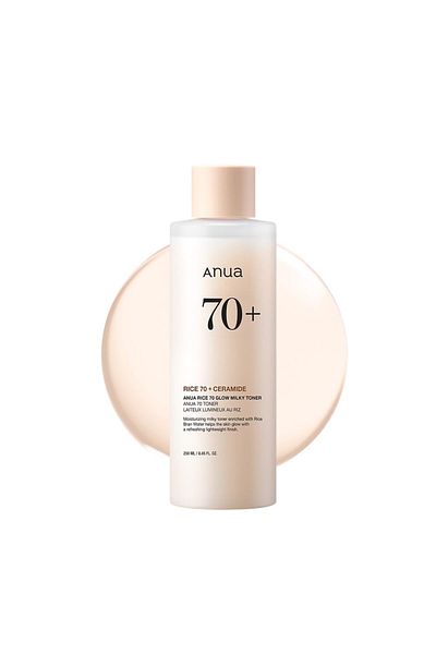 ANUA Rice 70 Glow Milky Toner for Glass Skin, Rice Water, Niacinamide, Ceramides, 250ml