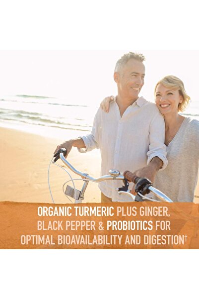 GARDEN OF LIFE Organic Turmeric 60 Tablets - 100mg Curcumin, Black Pepper, Probiotics, Vegan, Gluten-Free