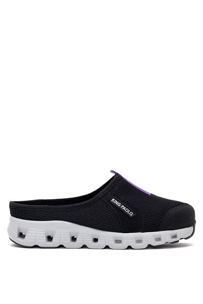 KİNG PAOLO Women's Memory Foam Sabo Slippers - King Paolo H5204 Black