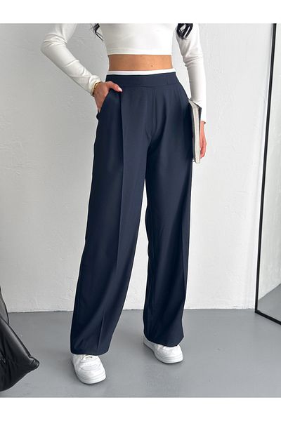 Zula Moda PANTALONI CU TALIE CU TALIE CU TALIE LĂȚI