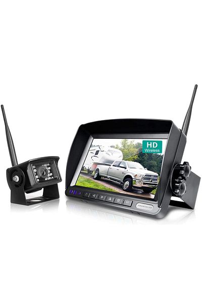 ZEROXCLUB Digital Wireless Backup Camera Kit, IP69 Waterproof + 7'' LCD Monitor for RV/Truck/Trailer