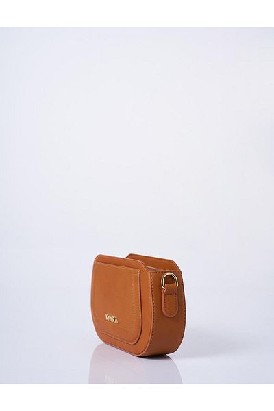 Kayra Oval Form Camel Shoulder Bag