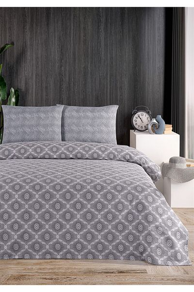 Evim Soren Double Pique Set 200X230 cm Sueno Medium Gray
