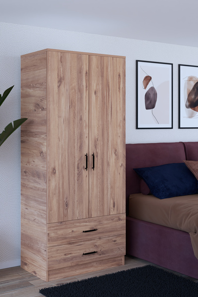 Gubimo Abete-2 Kapılı 2 Çekmeceli Gardırop / Atlantik Çam