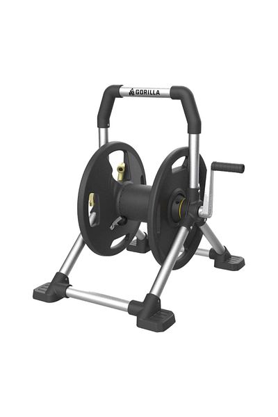 GORILLA Retractable Free Standing Hose Reel Cart with Automatic Hose Guide 150ft