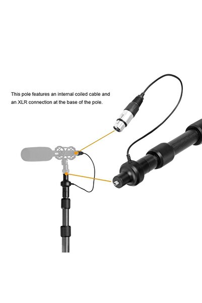 BOYA BY-PB25 Karbon Fiber Mikrofon Sopa Boom Pole