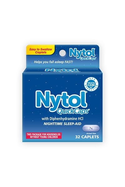 Nytol Quick Caps Nighttime Sleep Aid, Helps You Fall Asleep Fast, 32 Caplets