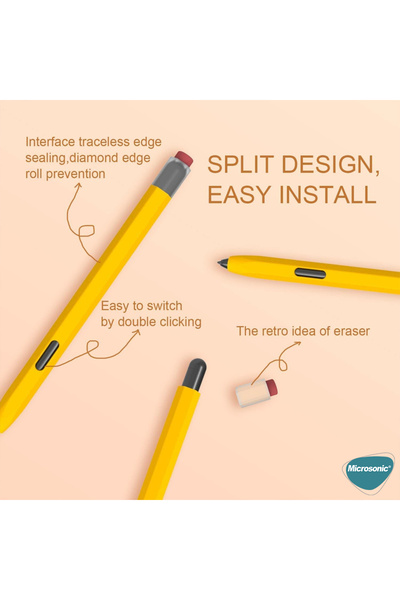 Microsonic Samsung Galaxy Tab S Pen Kılıf Retro Style Mat Silikon Sarı