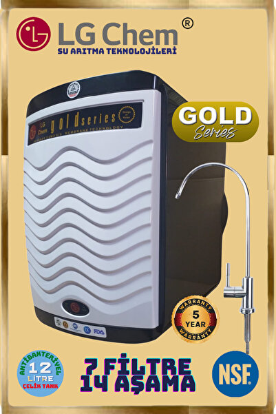 ligth gastro LG Chem GOLD SPECIAL SİYAH-BEYAZ 12 LİTRE 7 FİLTRE 14 AŞAMA SU A...