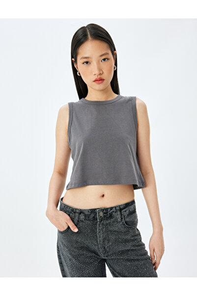 Koton Sleeveless Crop Cotton Basic Women's Tank Top