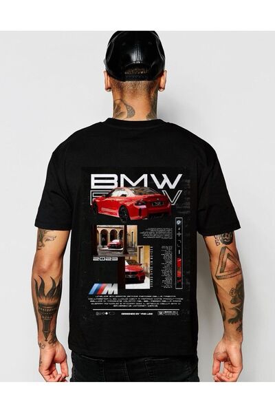 DEEFWEAR Black Red Car Front/Back Printed New Season Oversize T-Shirt -Mingal...