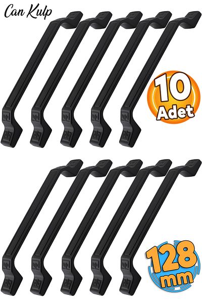 Badem10 Can Black (128 MM - 12,8 CM) Mobilier metalic Sertar de bucătărie Dulap dulap Mâner Mâner 10 buc